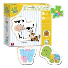 Jogo Educativo Mamãe E Bebê Quebra Cabeça Infantil Be A Bá Nig Brinquedos Madeira