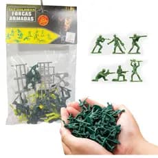 Forças Armadas Soldados + Cercas Trincheiras Gulliver Cartela Brinquedo Soldadinhos