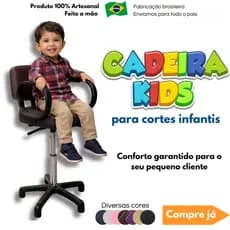Cadeira Infantil para Corte de Cabelo para Salão de Beleza e Barbearia Pistão Alongado Altura Ideal