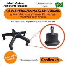 Kit pezinhos sapatas base estrela fácil instalação para cadeiras de escritório ou cadeiras/poltronas