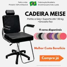 Cadeira Cabeleireiro Salão de Beleza Barbearia Pistão a Gás Giratória Apoio de Cabeça Ajustável Removível