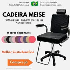 Cadeira elite salao de cabeleireiro barbeiro maquiagem lash confortavel regulagem de altura pistão