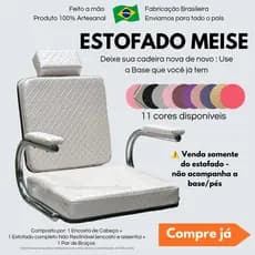 Estofado Meise Para Cadeiras Utilize sua Base Hidráulica ou de Escritório Renove sua Cadeira