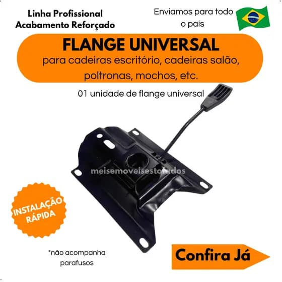 Flange para Cadeira Universal Cadeira Escritório Gamer Diretor Salão Poltrona Mocho encaixe padrão