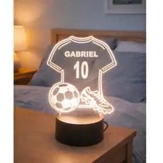 Luminária Led luz noturna ,camisa de futebol bola e chuteira personalizada nome/numero