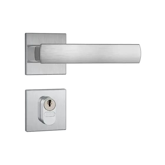 Fechadura Porta Externa 803/35 Broca 40mm Roseta Quadrada Escovado Stam