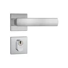 Fechadura Porta Externa 803/35 Broca 40mm Roseta Quadrada Escovado Stam