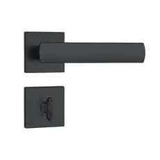 Fechadura Porta Banheiro 823/35 Broca 40mm Roseta Quadrada Preto Fosco Stam