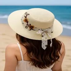 Chapéu de Praia Feminino Verão para Passeios Piscina Leve Confortável Proteção Solar ENVIO IMEDIATO