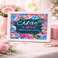 Presente Para Mãe Quadro Decorativo Dia Das Mães Floral Porta Retrato Mãe Melhor Amiga
