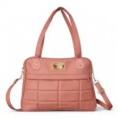 Bolsa Feminina Transversal Tiracolo Rosa Couro Sintetico Premium Qualidade Moda Outono Inverno