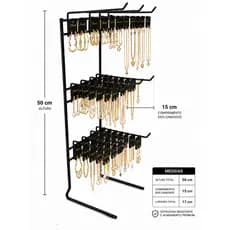 EXPOSITOR PARA CHAVEIRO 50 CM 9 GANCHOS