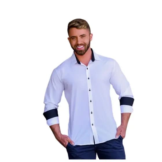 Camisa Social Masculina Slim Fit  Manga Longa