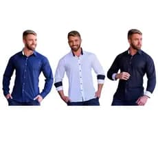 Kit 3 Camisa Social Masculina Manga Longa Slim Fit Promoção Entrega Rápida