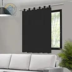 Cortina Blecaute Blackout  Preta Branca Bege 140x140cm c/ Alça para Bastão 100% PVC Corta Luz