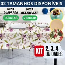 Toalha de Mesa Plástica para Cozinha Quadrada e Retangular Impermeável Fácil de Limpar