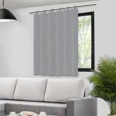 Cortina Blackout Película Cinza para Bastão - 140x140cm Blecaute 100% PVC Sala Quarto Escritório