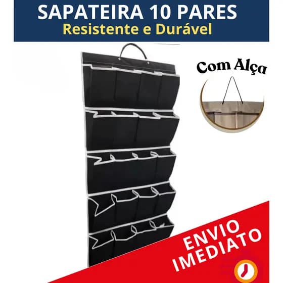 Sapateira de Parede Porta - Organizador de Tênis 10 Pares  TNT Resistente | Azul Vermelho Rosa Preto
