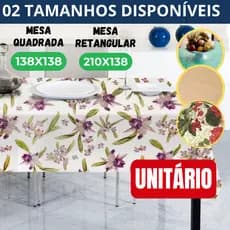 Toalha de Mesa Plástica Impermeável Cozinha 138x138cm / 210x138 cm Fácil de Limpar
