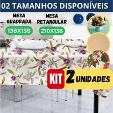 KIT COM 2 toalhas plásticas para mesa impermeável facil de limpar e resistente Estampa Sortida