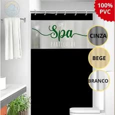 Cortina Box com Visor Transparente Spa Antimofo Resistente para Banheiro 100% PVC - Envio Imediato