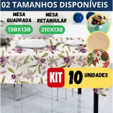 KIT COM 10 toalhas plásticas para mesa impermeável facil de limpar e resistente Estampa Sortida