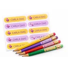 Kit de 80 Etiqueta Escolar Personalizada para Lápis – Identificação Escolar - Volta as Aulas - Personalizada com Nome