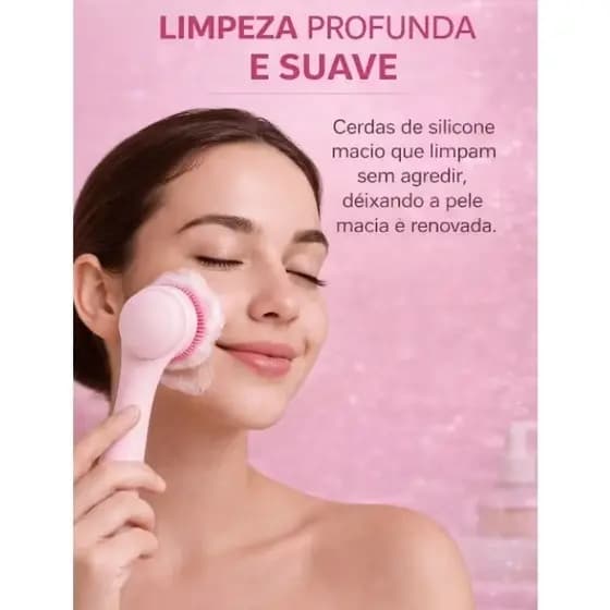 Escova Facial Silicone Limpeza Profunda Removedor de Cravos Massageador Facial