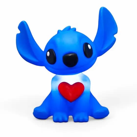 Luminária de Mesa Stitch Coração Alien Abajur Mesa Grande