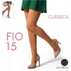 Meias Calca Transparente Selene Fio 15 Europeu Com Ponteira Feminina Adulta Classica