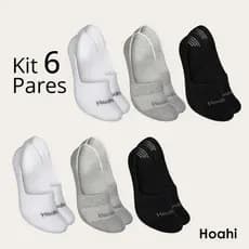 Kit 6 Pares de Meias Sapatilha Algodão Masculino E Feminino Ajuste Perfeito Hoahi Original