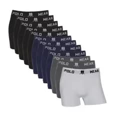 Kit 12 Cuecas Boxer Polo Wear Masculina Sem Costura Microfibra