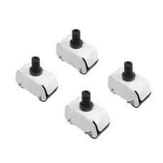 Pés com Rodízios Extra Forte Clean com Trava para Fogão, Geladeira e Freezer Kit Com 04 Un Quality Branco / Preto