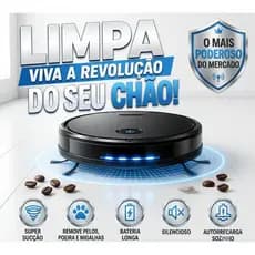 Robô Aspirador De Pó LIMPA TUDO Recarregável Sensor Antiqueda Limpa Pelos Poeira e Cabelos Automático