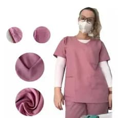 Pijama Cirúrgico  Rosa Envelhecido Nome Bordado