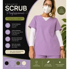 Pijama Cirúrgico Com Elastado - Tricoline - Nome Bordado