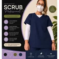 Conjunto Pijama Cirúrgico Scrub Oxford  C/ Nome Bordado.