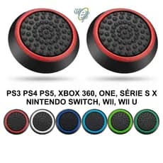 Par de Grips P/ Controle Joystick de Xbox One Series Playstation 3 4 5 Ps3 Ps4 Ps5 Nintendo Switch