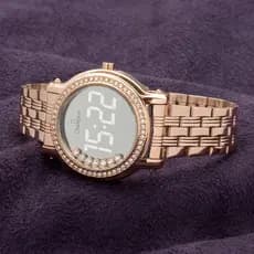 Relógio Rose Digital Champion Strass Led Branco CH48055P Original Luxo