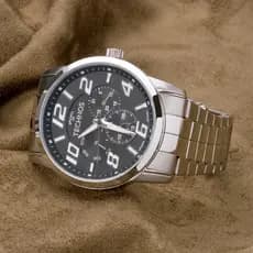 Relogio Technos Masculino Prata Fundo Preto 6p29afts/1p Original Presente Homens Marido Original com Garantia de 1 Ano