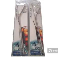 Canudo Metal Milkshalke BEBIDAS Inox Reutilizável + Escova De Limpeza - 2pç