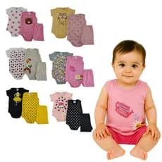 Kit 12 peças body infantil menina Tamanho RN/P/M/G/GG
