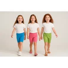 Kit 3 Bermuda Ciclista Verão Infantil de Menina 1 ao 10 Anos