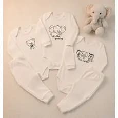 Kit 2 a 8 peças - conjunto body bebê longo + calça SORTIDO 100% Algodão Minimalista Safari Unissex