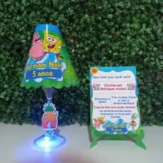 10 kits taça abajur com cartão BOb esponja - lembrancinha aniversario
