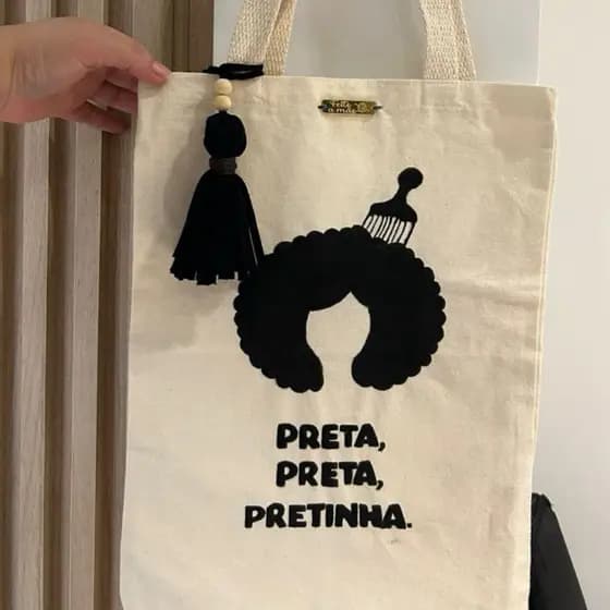 ecobag sacola de algodao black power , a vida presta e acredite no processo