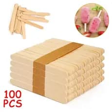 100 Palitos de picolé em madeira
