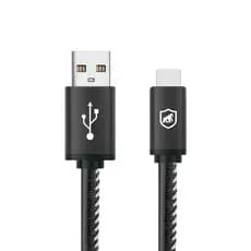 Cabo Turbo Carregamento Rápido Militar 1,5m Type C Tipo C / Usb-A Até 15w Original Gshield Cor Preto