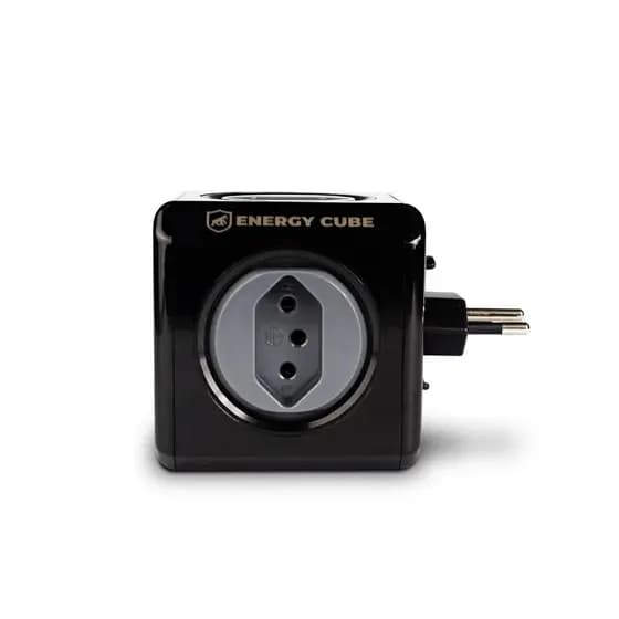 Filtro de linha Adaptador Benjamin Bivolt 5 Tomadas Energy Cube Gshield Preto Proteção Infantil Inmetro
