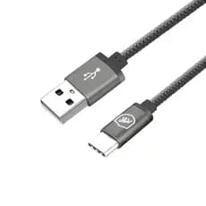 Gshield Cabo de Dados e Carregamento Rápido Symetric em Termoplástico 1,5 Metros Tipo C/ USB Cinza
